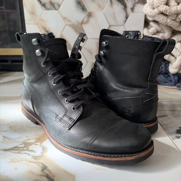 Timberland Men\'s Kendrick Black Leather Chukka Boots Size‎ 8 Side Zip Waterproof main image 9